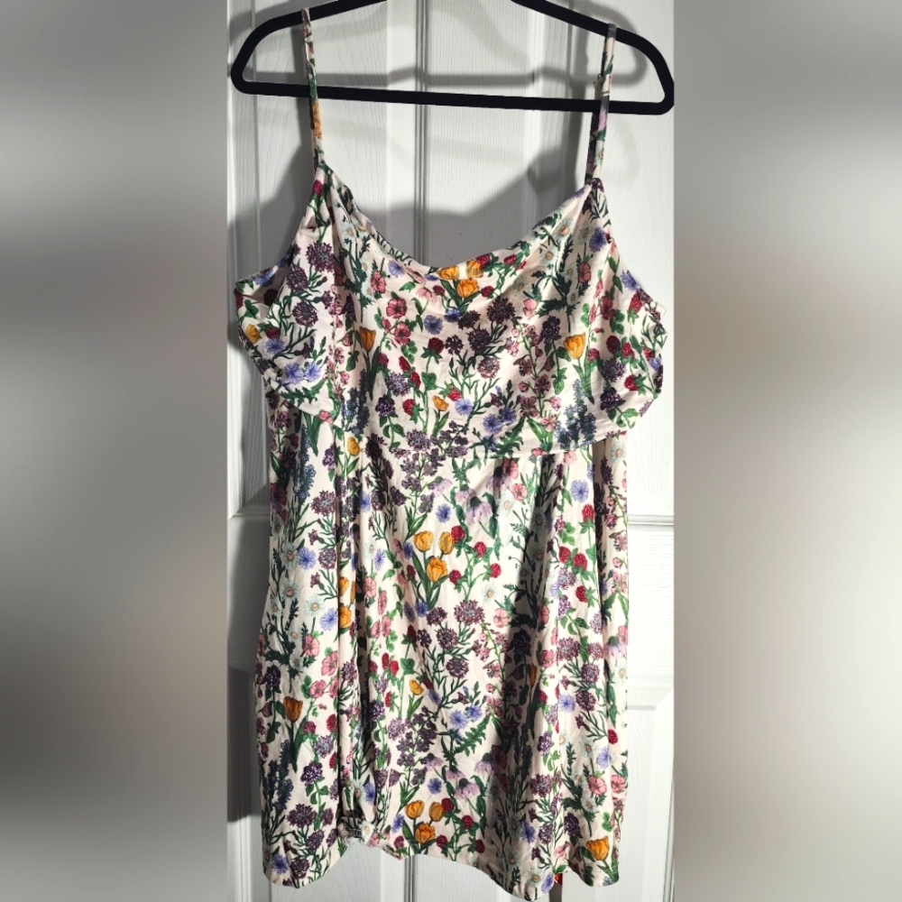 NWT Cider Floral Print Ruched Mini Dress Women's Size 4XL - Picture 2 of 9
